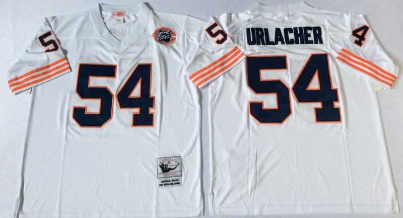 Bears 54 Brian Urlacher White M&N Throwback Jersey